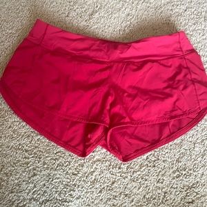Red lululemon shorts